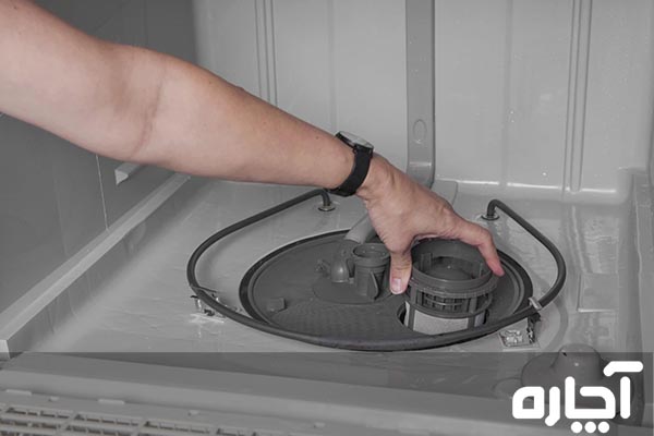 کثیفی فیلتر ماشین ظرفشویی دلیل عدم تخلیه آب
