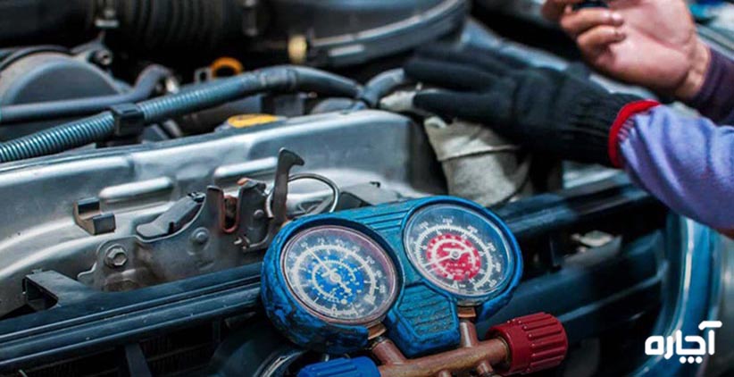 شارژ گاز کولر پژو ۴۰۵ در محل با آچاره