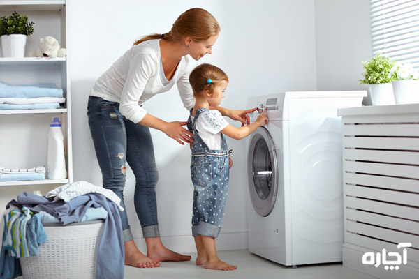 فعال سازی قفل کودک ماشین لباسشویی بوش