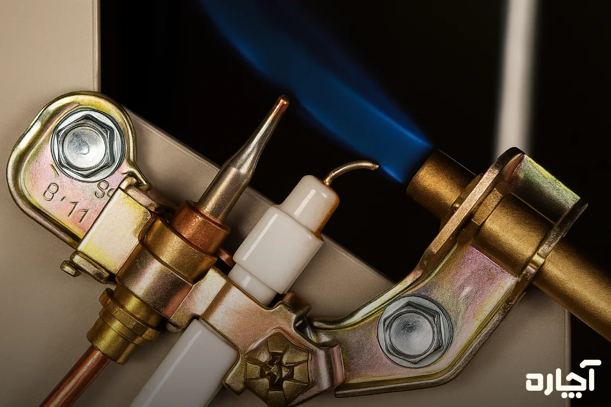 بررسی و تعویض مشعل مختل شده برای رفع مشکل کم شدن شعله بخاری گازی