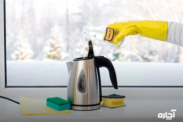 رسوب‌زدایی کتری برقی با سرکه برای حل مشکل روشن نشدن چای ساز